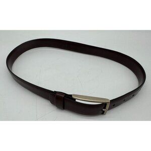 Kenneth Cole Men's Casual Leather Belt Silver Tone Buckle Size 34 Brown New York